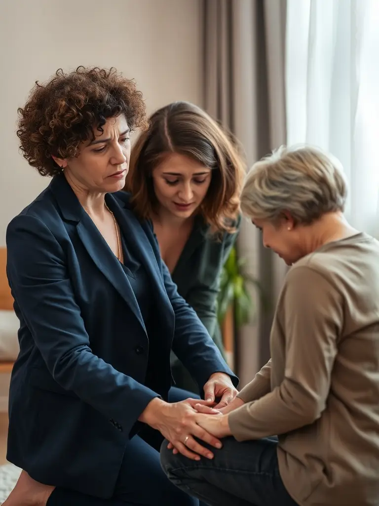 A therapist providing immediate support to a distressed individual.